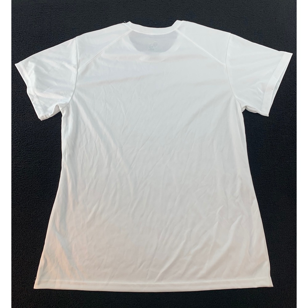 Badger Sport Womens White Short Sleeve Athletic T Shirt Top Size L - Picture 2 of 5